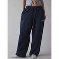thumbnail image 5 of Women'S Drawstring Sweatpants Low Rise Baggy Wide Leg Pants with Pockets Navy Blue S, 5 of 9