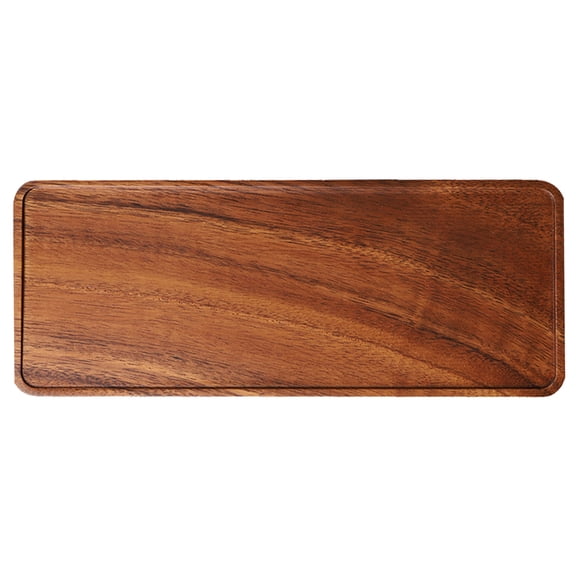 PAMINGONO Large Brown Wooden Serving Tray, Rectangular Breakfast Tableware Tray for Kitchen, Coffee Table, Ottoman, Home Decor