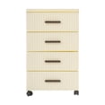 thumbnail image 6 of Creamy Yellow 4 Tier Plastic Drawer Storage Organizer, Storage Cabinet with 4 Universal Wheels, 4-Drawers Cabinet for Dresser Closet Bathroom Dorm Bedroom Laundry Room, 6 of 19