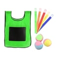 thumbnail image 4 of Juego de Dodgeball con 3 bolas adhesivas, pelotas de juguete suaves, juego de fiesta, 5 cintas, accesorios de juego deportivo al aire libre para patio Verde, 4 of 9