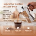 thumbnail image 5 of Octagonal Moka Pot, 6-Cup Aluminum Stovetop Espresso Maker, Italian Design, Rich Crema, Gas Stove Compatible, for Home Office, 1 Pack by MPOISVA, 5 of 7