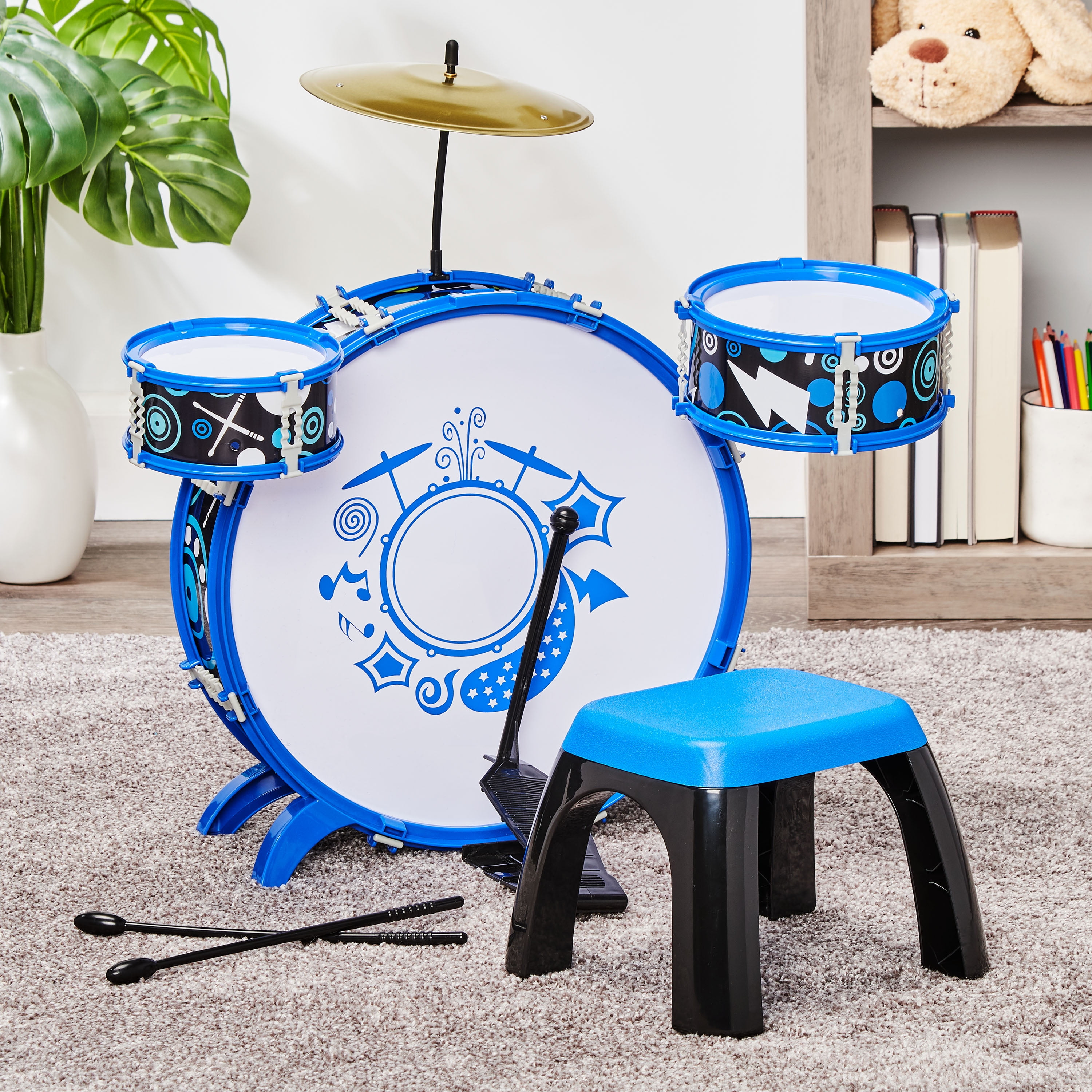 Kid Connection Metal Drum Set 9 Pieces Walmart