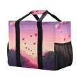 thumbnail image 5 of FORMRS Tote Bag for Women Large Capacity Canvas Travel Foldable Carry On Shopping Handbag, Pixel Floating Hearts, 5 of 8