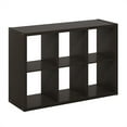 thumbnail image 2 of Furinno CUBICLE Open Back Decorative Cube Storage Organizer in 6-Cube Dark Oak, 2 of 8