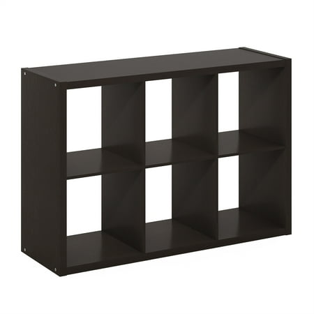 UPC: 0840308805712 | Furinno Cubicle Open Back Decorative Cube Storage Organizer  6-Cube  Dark Oak