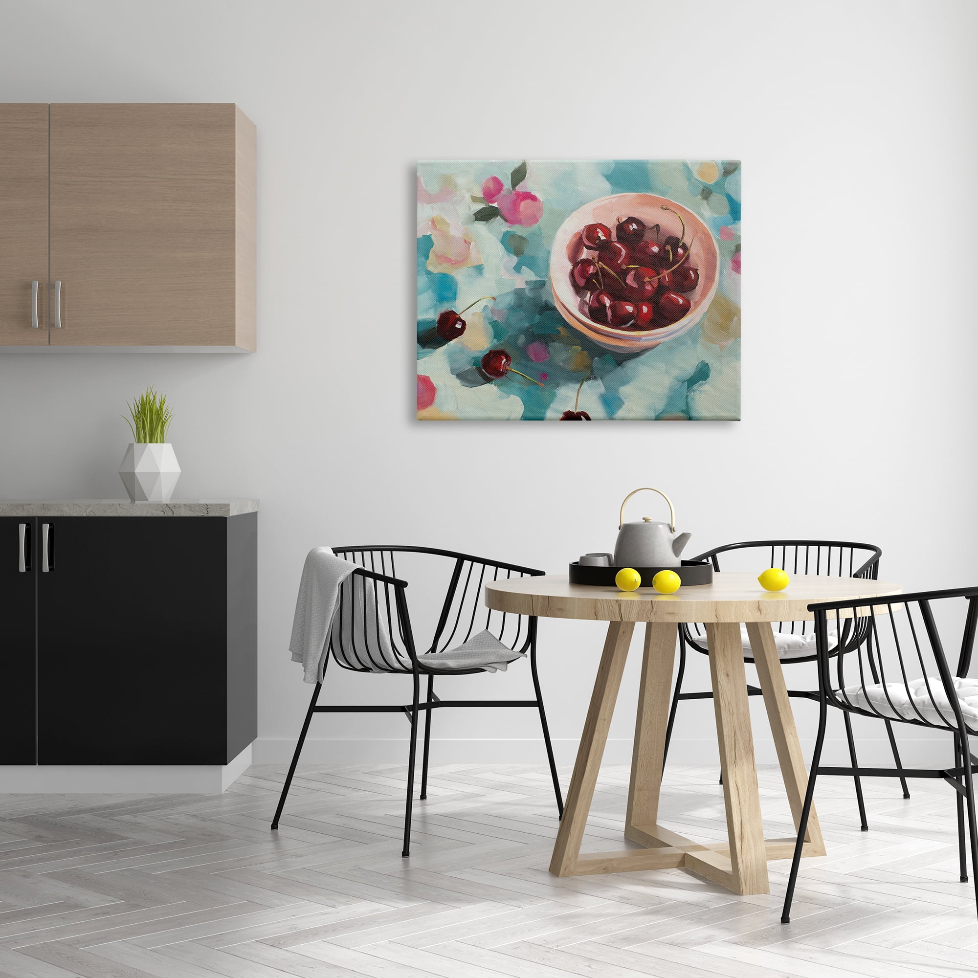 Stupell Industries Cherries Still Life Painting Food & Beverage Painting Gallery Wrapped Canvas Art Print Wall Art, 40 x 30
