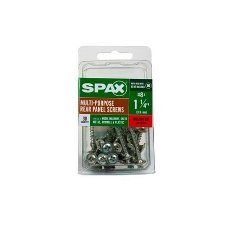 SPAX No. 8 X 1-1/4 in. L Phillips/Square Zinc-Plated Multi-Material Screw 30 pk