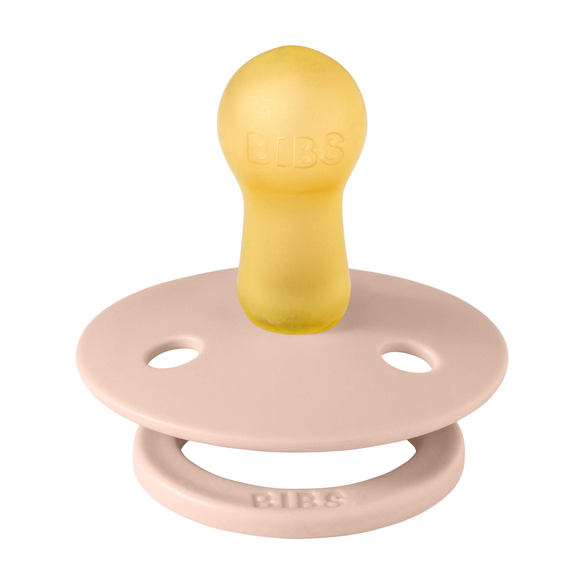 (3 pack) BIBS Colour, Natural Rubber Latex Pacifier Size 2, 6-18 Months, Blush, Gender-Neutral, 1 Count, Infant