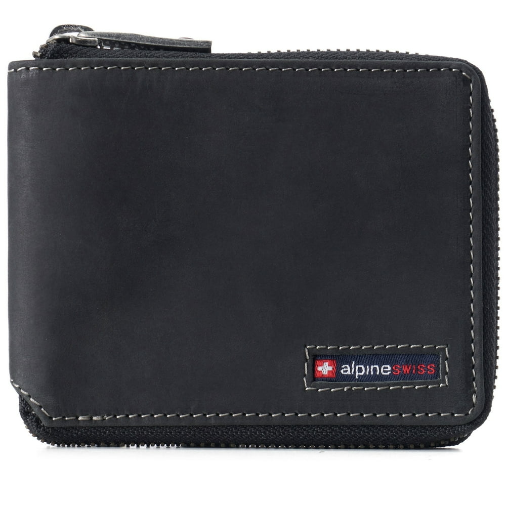 Alpine Swiss Alpine Swiss Zipper Bifold Wallet for Men Women RFID