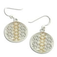 thumbnail image 1 of Sacred Geometry Mandala Flower of Life Amulet Sterling Silver Hook Earrings, 1 of 1