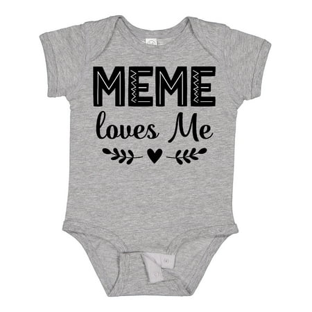 

Inktastic Meme Loves Me Baby Clothes Gift Baby Girl Bodysuit