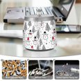 thumbnail image 6 of Yayeee Ashtray with Lid for Cigarette Smokeless Stainless Steel Home Ash Holder, Black Cartoon Snowmen, 6 of 7