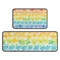 Pioneer Flower Floral Print Pattern Kitchen Rugs Sets Of 2,Anti Fatigue Kitchen Mat Rugs Non Slip Washable,Decorative Kitchen Floor Mats for Kitchen,Sink,Laundry,17"X30" 17"X47"