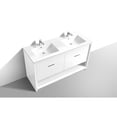 thumbnail image 5 of Kubebath NUDO 60″ Double Sink Modern bathroom Vanity in Gloss White Finish, 5 of 7