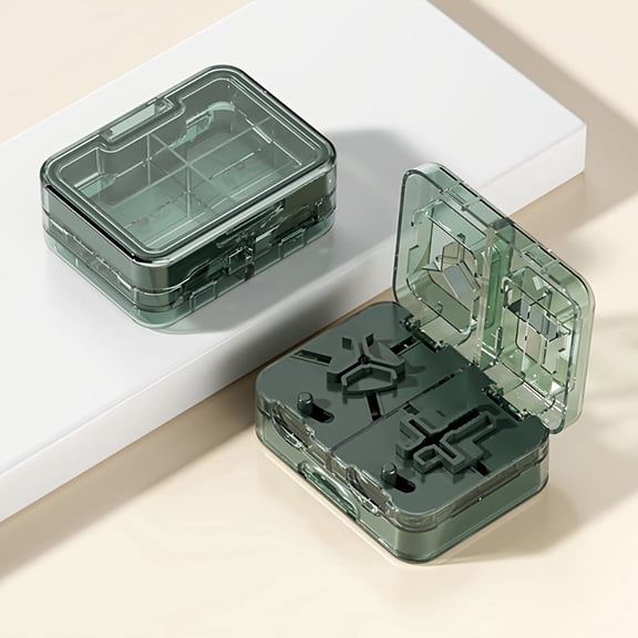 Pill Cutter Splitter 1/3, 1/4 with Centering Device for Small and Large Oblong Oval Tablets with Pill Storage, for Quarter, Third and Half