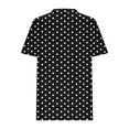 thumbnail image 4 of XUNKUSGA Womens Blouses Polka Dot Boho T-shirt Oversized Round Neck Tops Light Breathable Summer Outfits 2025, 4 of 5
