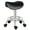 Black-A, variant on Round Shape Adjustable Salon Stool with Back and Line White
