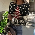 thumbnail image 2 of JGNGSHN Women's Long Sleeve Crew Neck Tops Soft Stretchy Fitted Crew Ribbed Knit Blouses Xmas Print Basic Tee Going Out Top, 2 of 7
