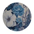thumbnail image 4 of HAOXIT Round Table Cloths, Elegant Blue Rose Flowers Party Tablecloth Round Table Covers for Kitchen Dinning Wedding Decoration, Anti-Stain/Wrinkle, Washable 31-35, 4 of 8