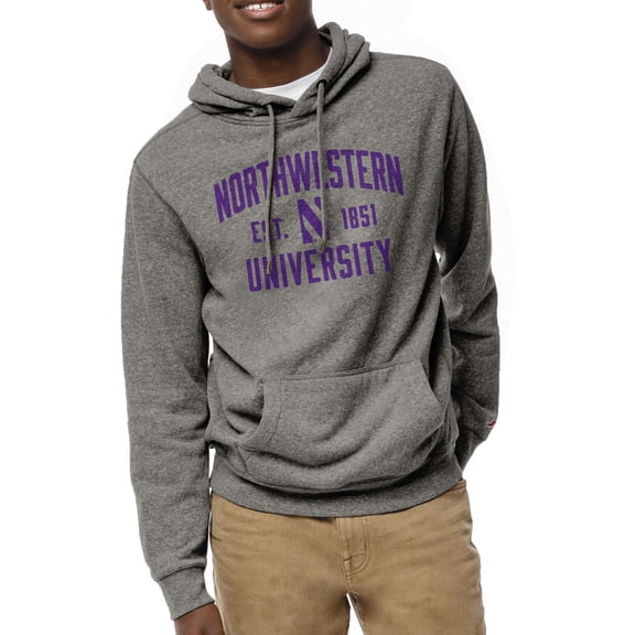 Men's League Collegiate Wear Heather Gray Northwestern Wildcats Heritage Tri-Blend Pullover Hoodie
