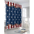 thumbnail image 3 of Patriotic Stripe Stars Shower Curtain, Farmhouse Country Bathroom Decor Curtains Set with Hooks, Red White and Blue Waterproof Fabric Home Accessories， Stall 54 X 78 Inch, 3 of 6