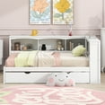 thumbnail image 2 of CoSoTower Twin Size Daybed with Trundle, Storage Cabinets and USB Ports, White, 2 of 9