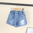 thumbnail image 2 of Kogui Toddler Jeans Girls Girls Cuffed Jean Shorts Stretch Denim with Pockets Mid To High Rise Waist 3T 4T (White,3-4 Years), 2 of 4