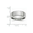 thumbnail image 6 of White Cobalt Ring Band Wedding Beveled Standard Edge Satin and Polished 8mm, 6 of 6