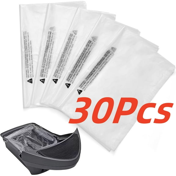 30PCS Litter Box Waste Bags Fit for Litter Box 3 and 4, Liner Bags, Self Cleaning Cat Litter Box Trash bags with 9-11 Gallons of Capacity