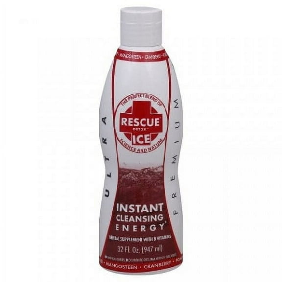 Rescue Detox Ice 32oz Cranberry Drink – Detox Cleanse with Vitamins & Herbs for Fast Cleansing