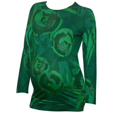 Love My Belly Women's Green Shades Abstract Print Maternity Blouse