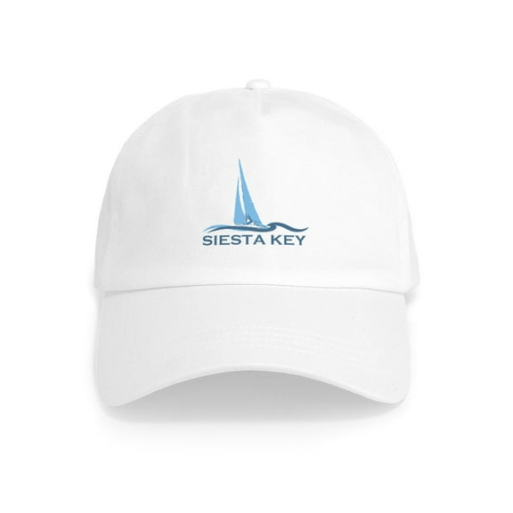 CafePress - Siesta Key Sailboat Design. Cap - Adjustable 100% Brushed Unisex Casual Cotton Baseball Cap, Beige, 1