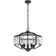 CHLOE Kenna Transitional 5 Light Rubbed Bronze Ceiling Pendant Fixture 20 Width