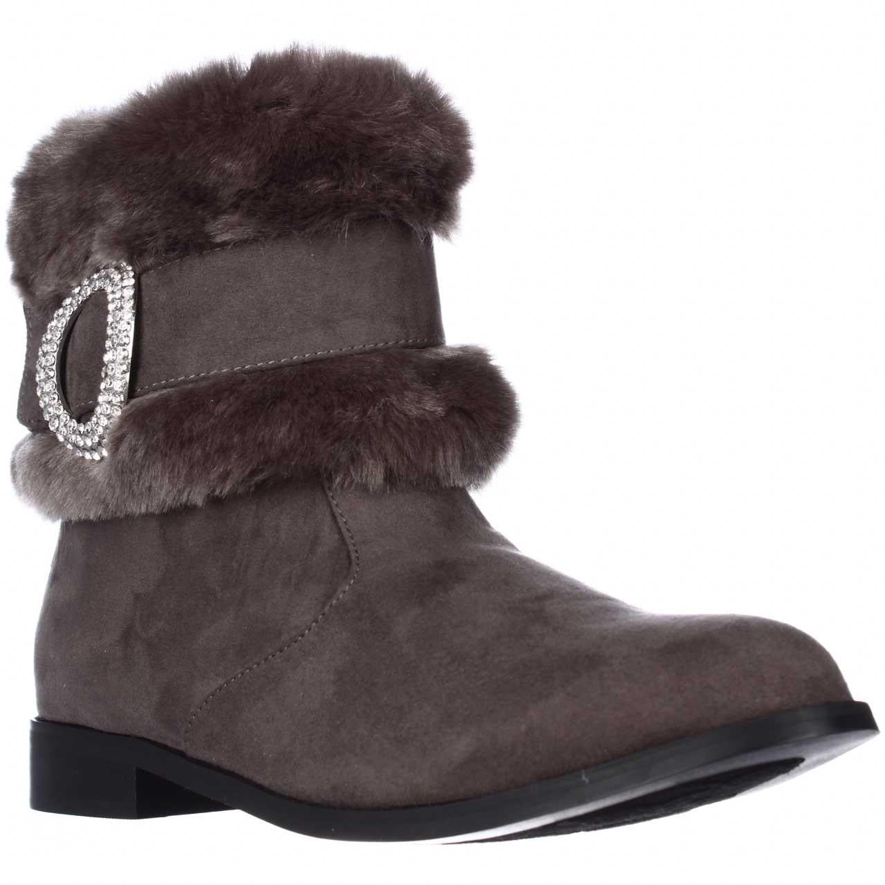 Womens Joan Boyce 443892 Jewel Cuff Winter Ankle Boots, Grey - Walmart.com