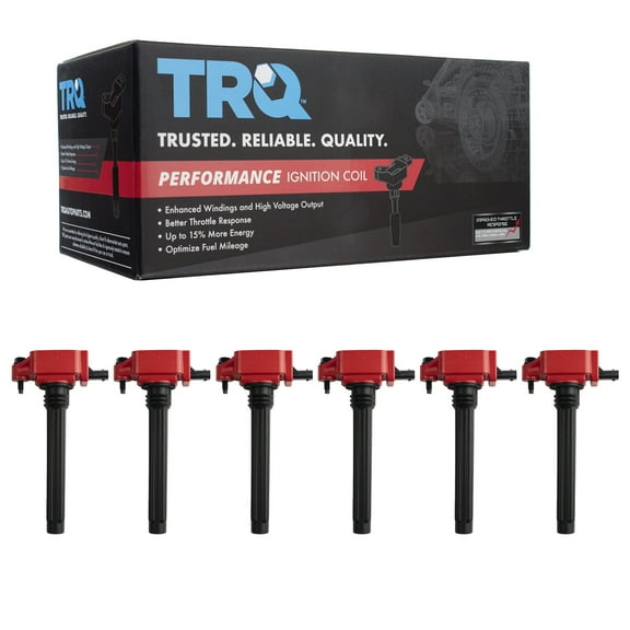 TRQ Premium High Performance Engine Ignition Coil Set for Chrysler Dodge Jeep ICA71258 Fits select: 2011-2015 JEEP GRAND CHEROKEE, 2015-2018 JEEP WRANGLER UNLIMITED