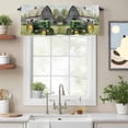thumbnail image 2 of Curtain Valance for Windows, Farm Agricultural Machinery Gray Barn Kitchen Valances Rod Pocket Short Curtains, Watercolor Flowers Window Valance for Bedroom Bathroom Living room 42x18in, 2 of 9