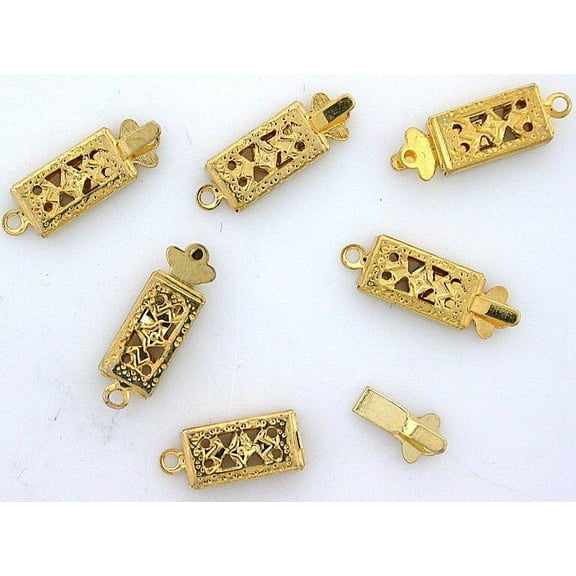 NINE SINGLE STRAND GOLD PLATED FILIGREE CLASPS CF544OTH