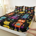 thumbnail image 3 of Manfei Funny Retro Robot Full Size Sheets,Intelligent Machine Mechanical Bed Sheets,Modern Cartoon Sheet Sets For Boys Kids,Super Cozy Room Decor,4pcs, 3 of 7