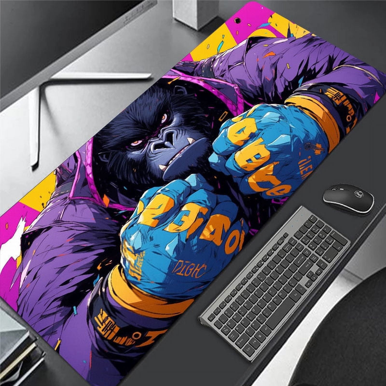 1pc Cartoon Gorilla Large Gaming Mousepad Computer HD Keyboard Pad Mouse Mat Desk Mats Natural Rubber Anti-Slip Office Mouse Pad Desk Accessories