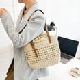 thumbnail image 3 of Kukuzhu Straw Beach Bag, Summer Straw Woven Tote Bag Beach Purse Weaving Shoulder Handbags for Vacation, 3 of 7