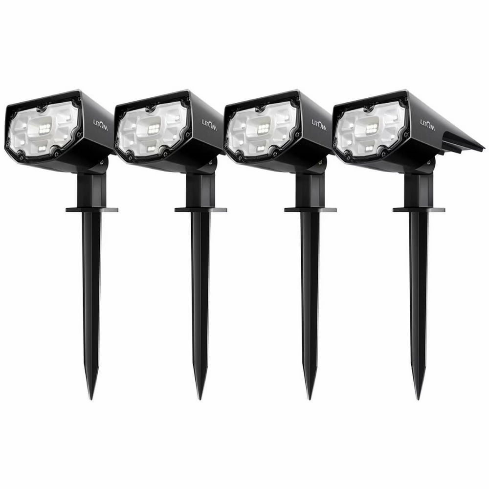 LITOM 12 LED Solar Lights Upgraded, IP67 Waterproof Solar Landscape