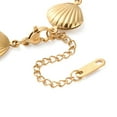 thumbnail image 3 of 3 pc 304 Stainless Steel Shell Link Chain Bracelets for Women Real 18K golden Plated 6-7/8 inch(17.5cm), 3 of 3