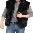 thumbnail image 3 of Veste Sans Manches pour Hommes avec Fausse Fourrure de Luxe et Capuche, 3 of 6