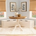 thumbnail image 2 of Riverbay Furniture Backless White Storage Nook and Round Table Natural Wood, 2 of 15