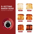 thumbnail image 4 of Tostadora Roter Mond de 2 rebanadas, retro, de acero inoxidable, color rojo, 4 of 7