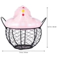 thumbnail image 4 of POINTERTECK Egg Basket Chicken Hen Holder Wire Decor Farmhouse Mesh Collecting Handle Cover Kitchen Ceramic Decorative Storage, 4 of 6