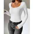 thumbnail image 7 of Ekouaer 2 Pack Long Sleeve Shirts for Womens Scoop Neck Tops Slim Fit Undershirts Basic Thermal Tee Shirt, 7 of 7