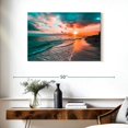 thumbnail image 3 of Elephant Stock Beach With Sunset Wall Art - Horizontal Canvas Wall Art - Living Room Wall Decor - Beach Canvas - Orange And Teal Decor - 36" x 24", 3 of 8