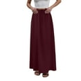 thumbnail image 5 of Jdkau Skirts for Women Flowy Summer Skirts High Waist A Line Skirt Casual Floral Boho Skirt Long Skirts for Women Trendy（Wine,XL）, 5 of 9