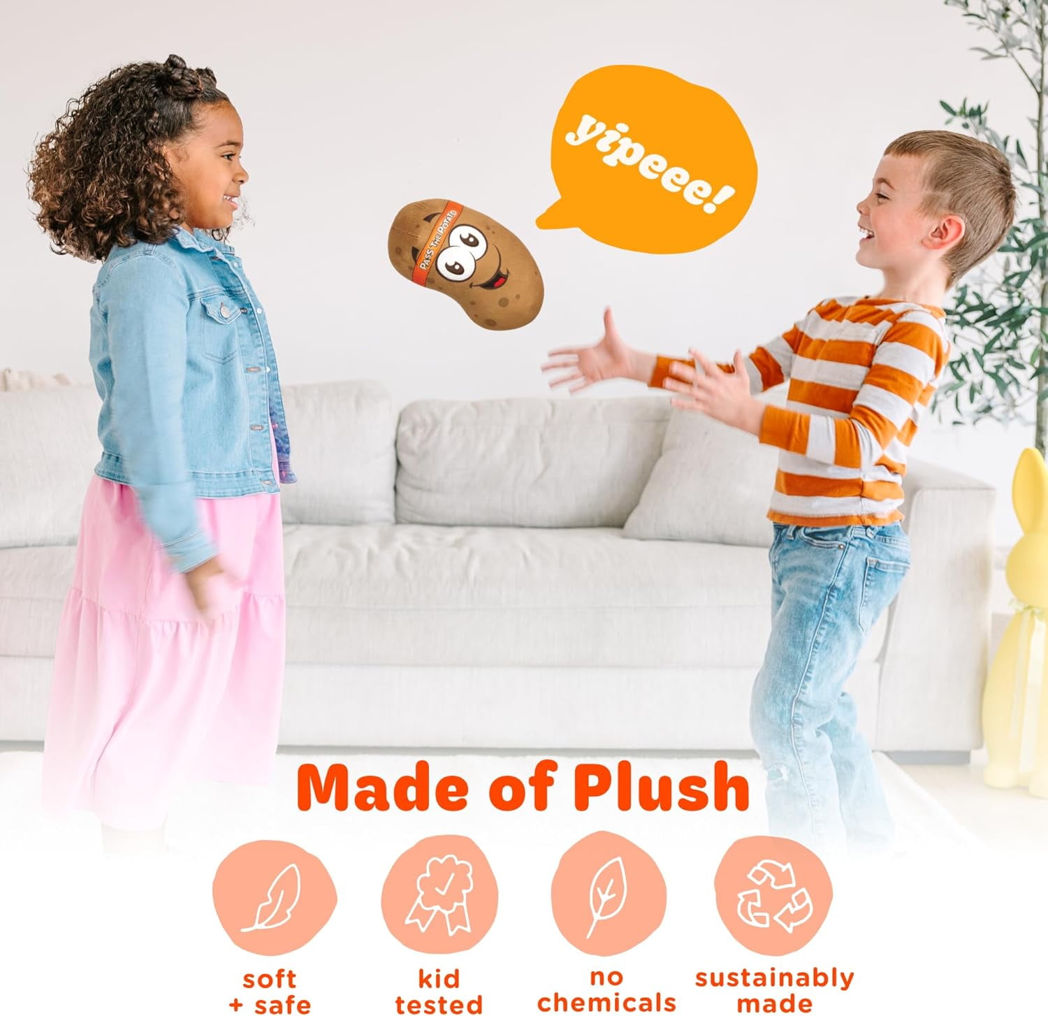 Move2Play, Pass The Potato | Hilariously Wild & Fun Kids Game | Easter Gift for Kids | Easter Basket Stuffer | Indoor/Outdoor Toy for Toddlers & Kids Ages 3-8+ | Summer & Camping Fun